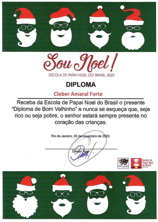 Certificado da Escola de Papai Noel do Brasil